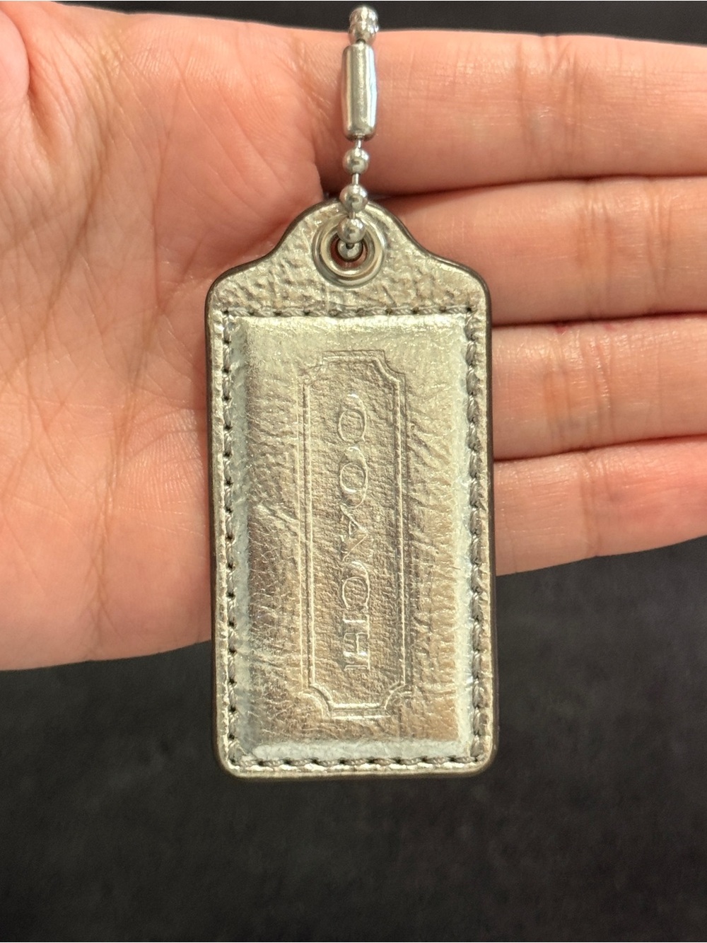 2.5" Medium Y2K Coach Leather Key Fob Bag Charm Keychain Hang Tag/Hangtag
